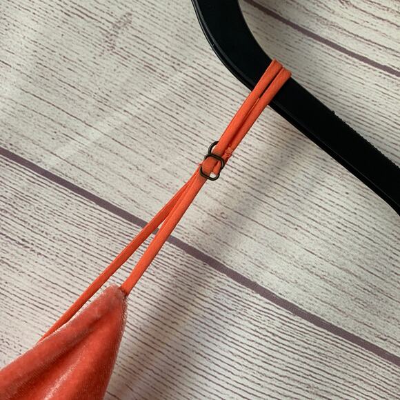 Silence & Noise Urban Outfitters Orange Velvet Romper Adjustable Straps Size XS - Picture 9 of 13